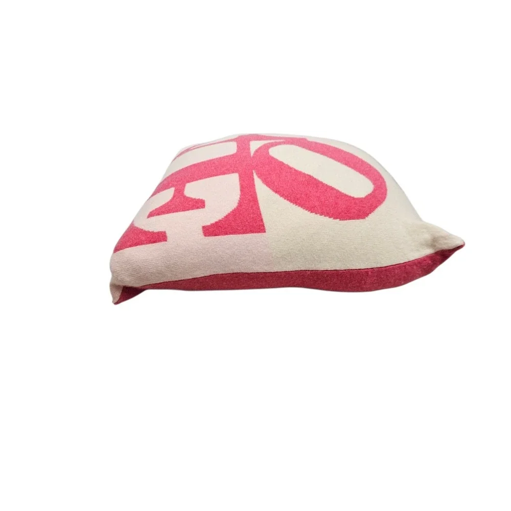 Rani Arabella Cashmere Throw Pillow LOVE Down‎ Italy Luxury 21x21 Pink Limited